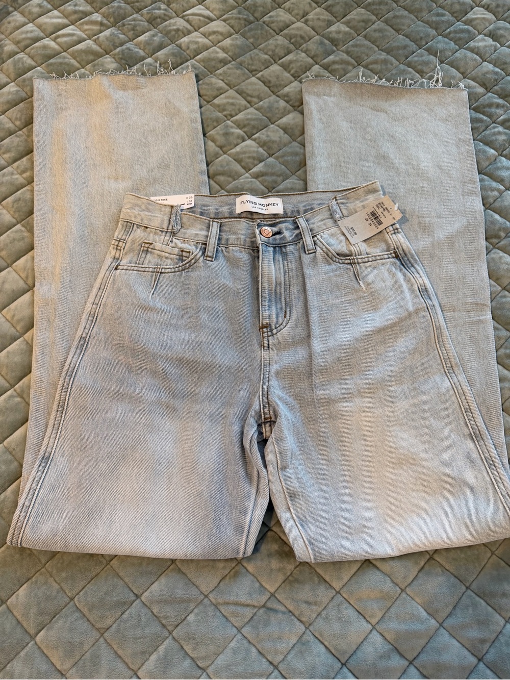 NWT Flying Monkey High-Rise Light Wash Women's Jeans Wide Leg - size 25